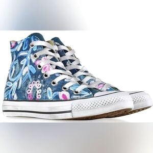 Limited Edition Chuck Taylor All Star High Vintage Denim Flowers Sneaker